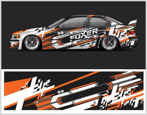 Racing car wrap design template 12788523 Vector Art at Vecteezy