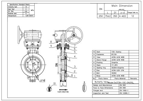 Dn Pn Three Eccentric Butterfly Valve Wafer Wcb En Turbine