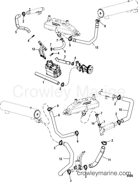 COOLING SYSTEM RAW WATER COMPONENTS 1998 Inboard Engine 8 1L HO MPI