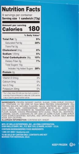 Blue Bunny Vanilla Frozen Dessert Sandwich 9 Ct 4 25 Fl Oz Kroger