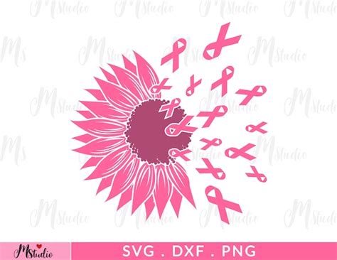 Ribbon Feather And Birds Svg Strong Woman Svg Breast Cancer Etsy