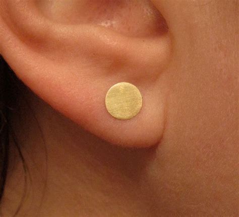 5mm Flat Brass Round Studs 5mm Brass Earrings By Virginiawynne Stud