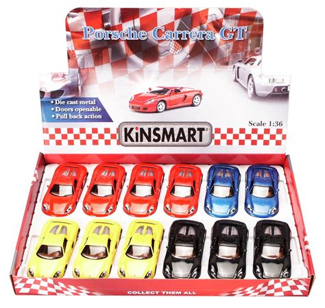 Porsche Carrera GT Diecast Car Package - Box of 12 1/36 scale Diecast Model Cars, Assorted ...