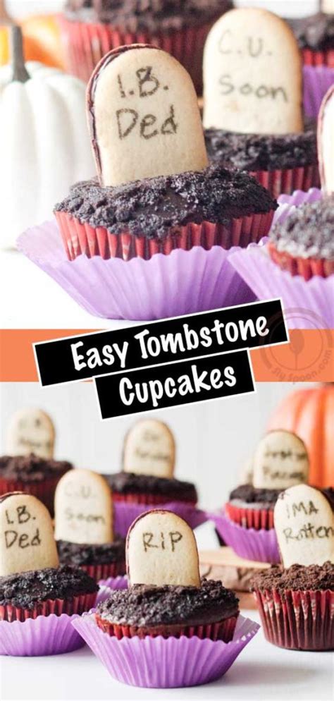 Easy Tombstone Halloween Cupcakes Sly Spoon