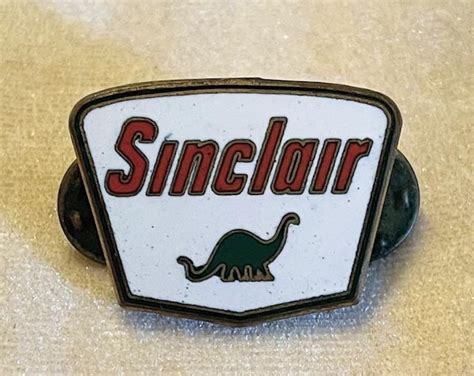 X Sinclair Dinosaur Logo Hard Brass Enamel Pin Brooch 0 - Etsy