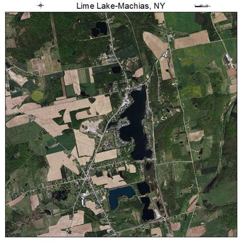 Aerial Photography Map Of Lime Lake Machias Ny New York