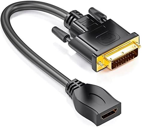 Deleycon C Ble Adaptateur Dvi Vers Hdmi Dvi M Le Vers Hdmi Femelle