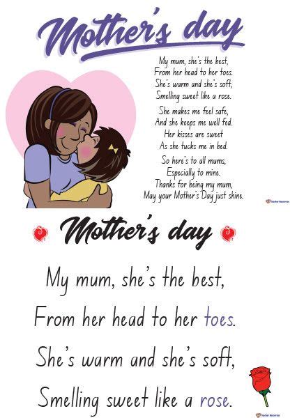 Elementary School Teaching Resources - US | Mother poems, Mothers day ...