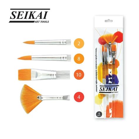 Seikai พู่กันสีน้ำ ชุด4ด้าม Aff P4 Shopee Thailand