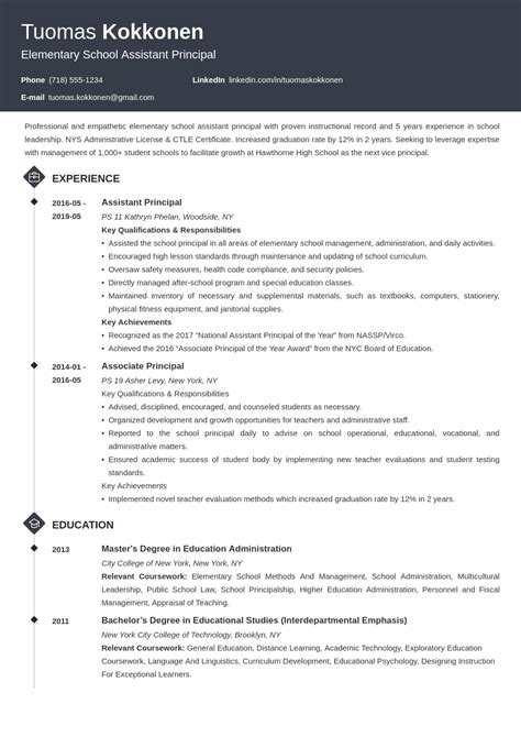 Principal Resume Sample