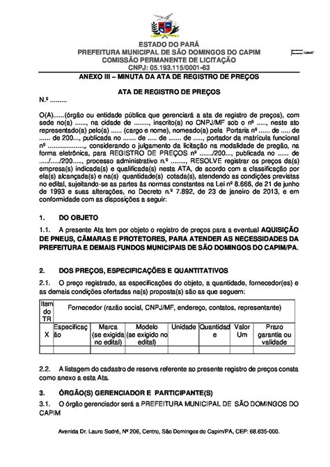 Anexo Iii E V Prefeitura Municipal De S O Domingos Do Capim