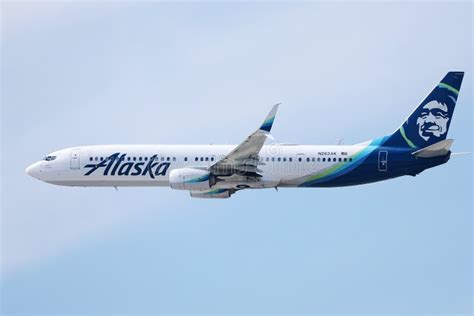 Alaska Airlines Taking Off from Los Angeles Airport LAX Editorial Image ...