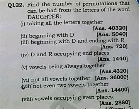 Qia2 Find The Number Of Permutations That Can Be Had From The Letters