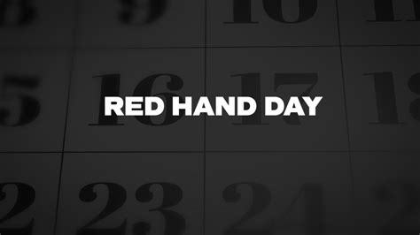 RED-HAND-DAY - List Of National Days