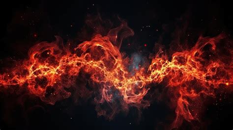 Premium Photo | Galaxy made of flames nebula red fire space abstract ...