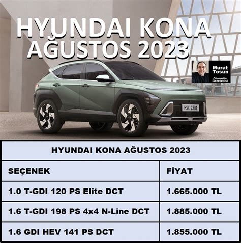 Hyundai Kona Fiyat Listesi A Ustos Km Kona Yeni Kona Fiyat