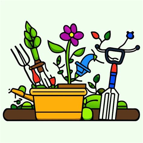 Premium Vector Gardening Tools Set Vector Illustration