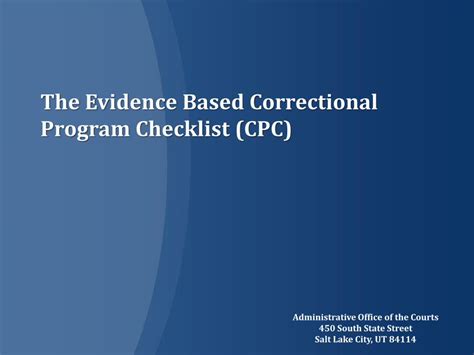 Pdf The Evidence Based Correctional Program Checklist Correctional