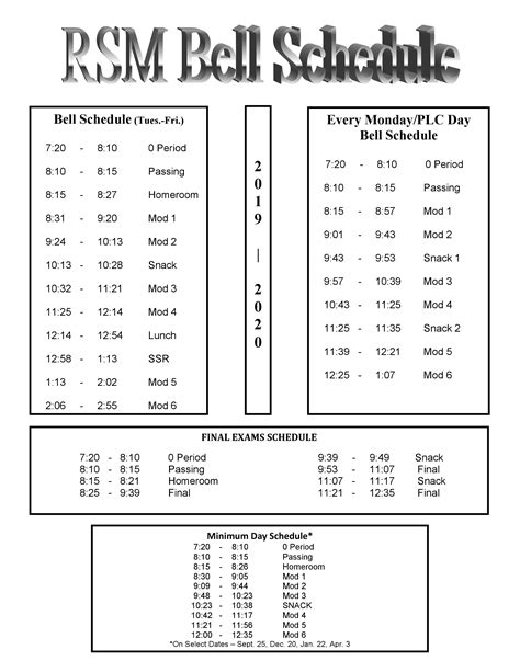 Bell Schedules Saddleback Valley Unified School District