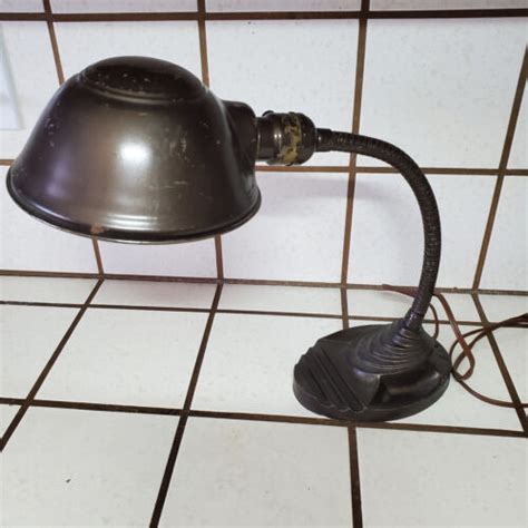 Vintage Eagle Gooseneck Lamp Cast Iron Industrial Desk Light Art Deco