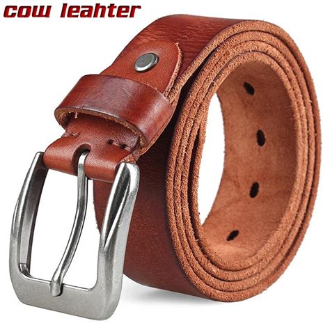 Full Grain Real Cow Leather Belts For Men Fashion Cowhide Belt Men