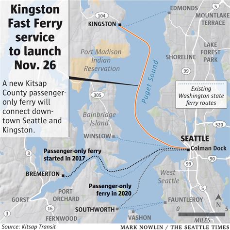 Washington Ferry Route Map