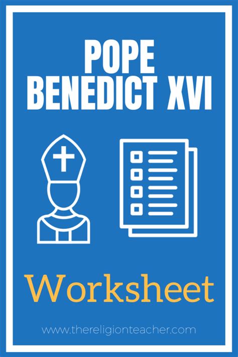 Pope Benedict XVI Biography Worksheet | The Religion Teacher | Catholic ...