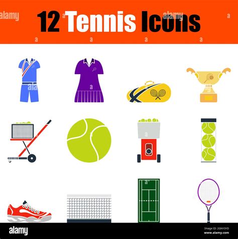 Tennis Icon Set Stock Vector Image Art Alamy