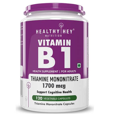 HealthyHey Nutrition Vitamin B1 Thiamine - 120 Veg Capsules