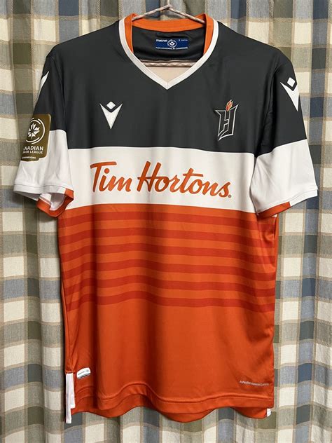 Forge FC Home football shirt 2020. Sponsored by Tim Hortons