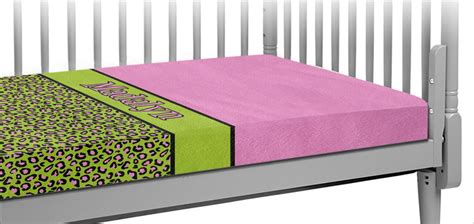 Pink And Lime Green Leopard Crib Fitted Sheet Personalized Youcustomizeit