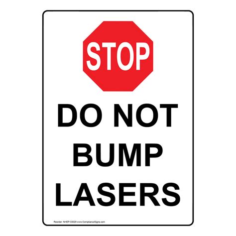 Portrait Do Not Bump Lasers Sign With Symbol Nhep 33029