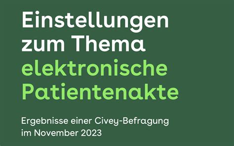 Umfrage Zur Elektronischen Patientenakte Mehrheit Findet Opt Out