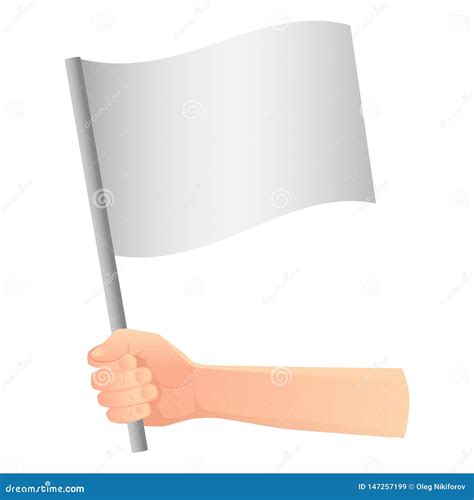 White Flag In Hand Stock Illustration Illustration Of Isolated 147257199