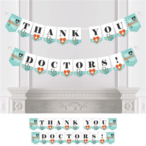 Thank You Doctors Doctor Appreciation Week Bunting Banner Party Decorations Thank You