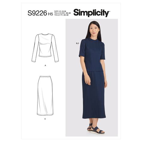 S9226 Misses Knit Top And Skirt Simplicity Sewing Pattern 9226