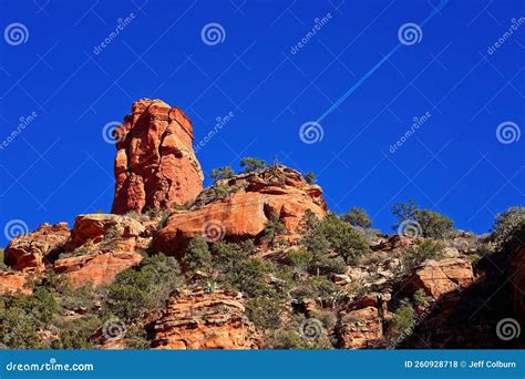 Fay Canyon In The Red Rocks Of Sedona Arizona Green Juniper Are