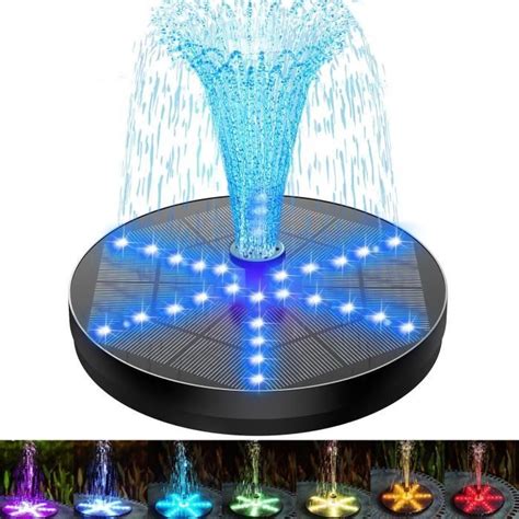 HYKJside Fontaine Solaire Pompe Extérieur 2024 Upgraded 4W avec 30 LEDs