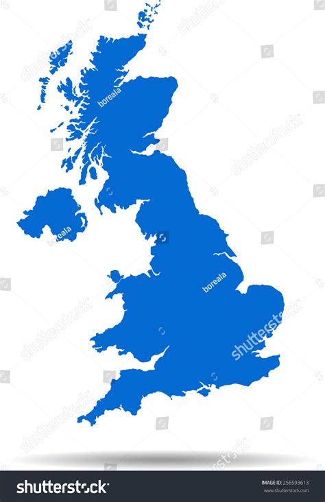 Detailed Vector Map United Kingdom Stock Vector Royalty Free