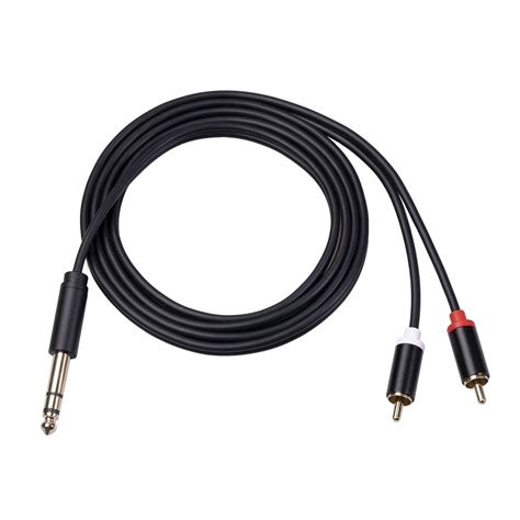 Amazon.com: 6.35 mm to Cable, Cable 6.35mm Male to 2 Male Stereo Audio ...