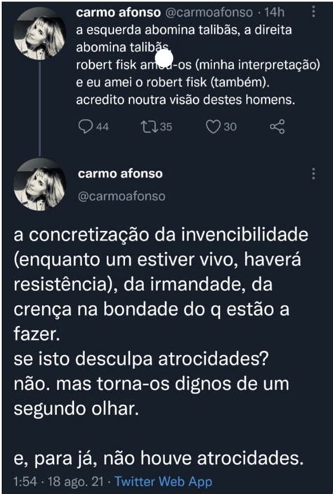 Pedro Fraz O On Twitter A Carmo Que Acha Que Os Talib S Mereciam Um