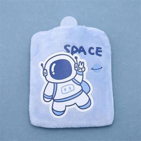 BOUILLOTTE Blue astronaut Sac à eau chaude en PVC mignon en peluche