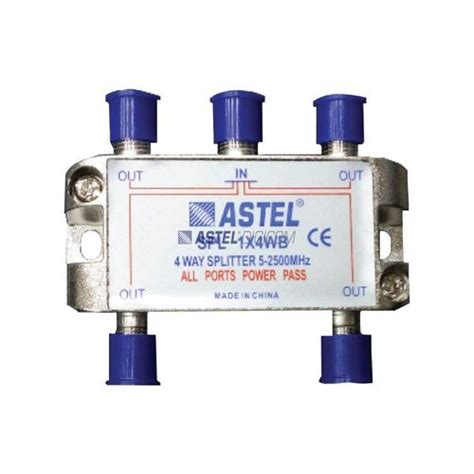 Astel Wideband Splitters 4 Way Splitter 5 2500mhz All Ports Power Pass