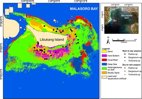 Map Of Macroalgae Distribution And Their Habitat From Satellite Image