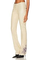 Jean Paul Gaultier Tattoo Detail Flare Trouser In Nude Navy FWRD