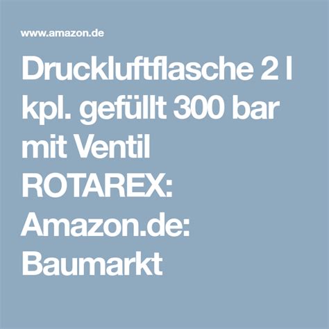 Druckluftflasche L Kpl Gef Llt Bar Mit Ventil Rotarex Amazon De