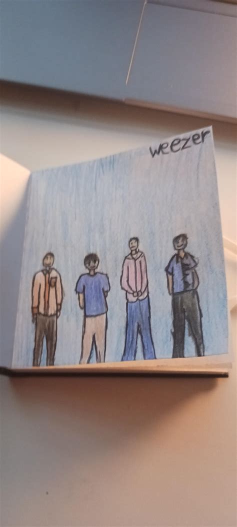 i drew the weezer blue album : r/weezer