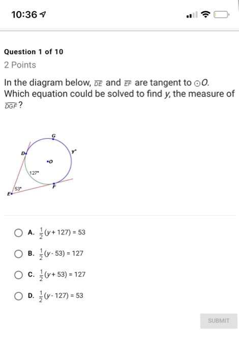 Solved 10 36 Question 1 Of 10 2 Points In The Diagram Below