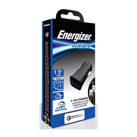 ENERGIZER CHARGEUR VOITURE QC3 18 CABLE TYPE C NOIR B2B DERINTON GROUP