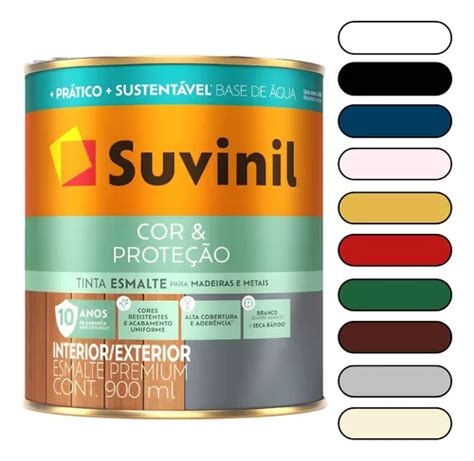 Tinta Esmalte Base Agua Suvinil 900ml Seca Rapido Cores MercadoLivre